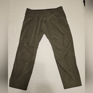 KÜHL Men's Olive Cotton Nylon Stretch Casual Pants Flat Front Straight Leg 40x30